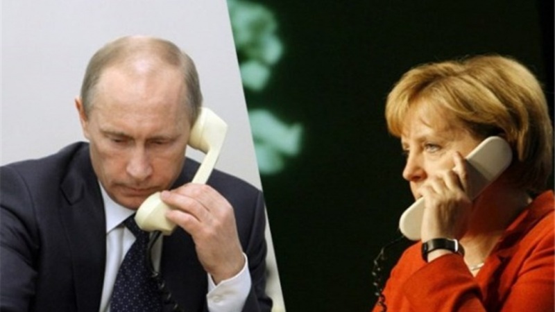 Iranpress: Putin, Merkel discuss over JCPOA on the phone