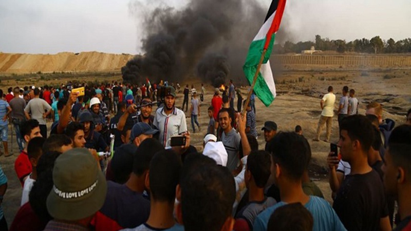 Iranpress: 28th round of Great march of return held  in Gaza 