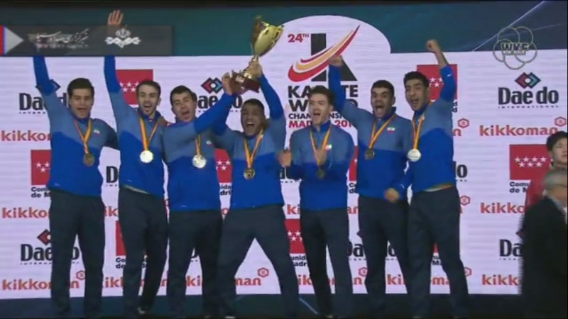 Iranpress: Iranian team shines in 2018 Karate world championship, winning five medals