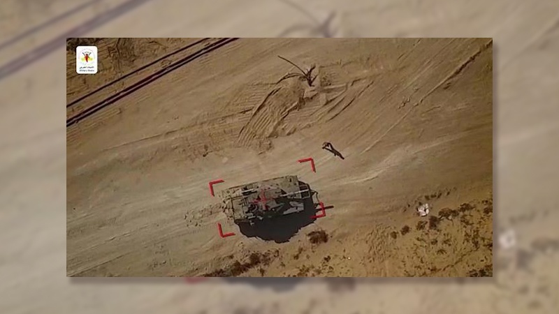 Iranpress: Gaza Al-Quds Brigades drone hits two Israeli tanks for first time, alarming Israel 