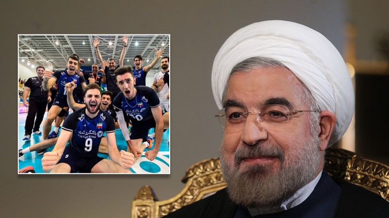 Iranpress: Rouhani congratulates national U21 Volleyball team after Iran wins world championship