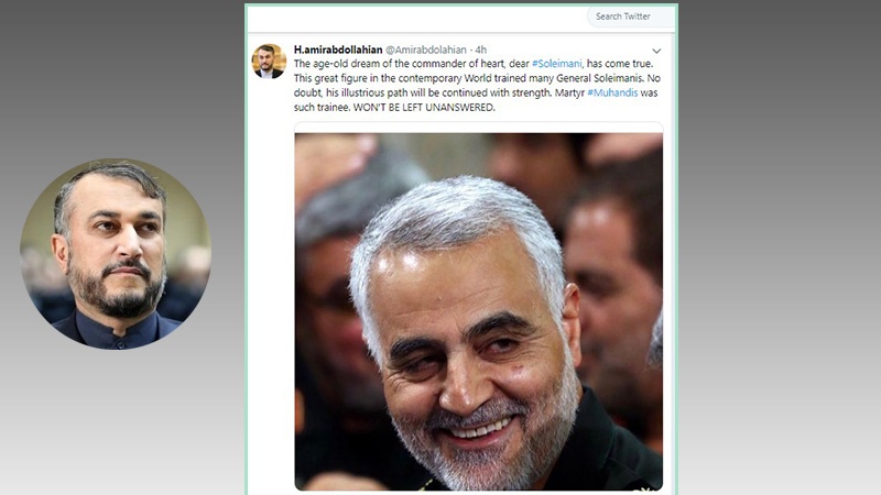 Iranpress: US assassination of Lt. Gen. Soleimani not go unanswered: Amirabdollahian