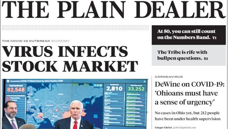 Iranpress: World Newspapers: Virus Sinks Stocks Into Correction