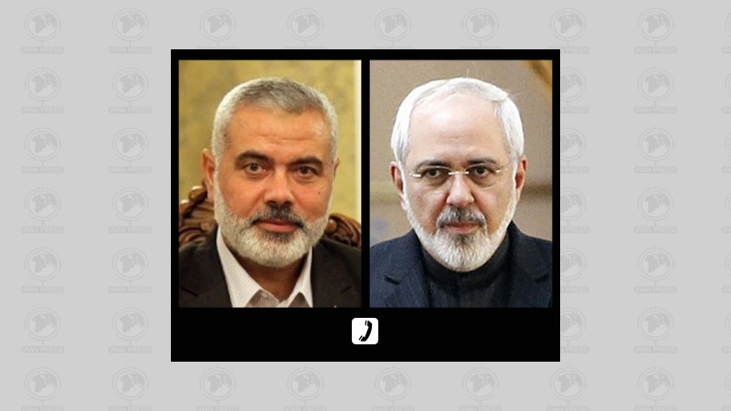 Iranpress: Zarif, Haniyeh discuss 