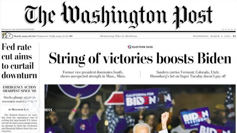 Iranpress: World Newspapers: String of victories boosts Biden