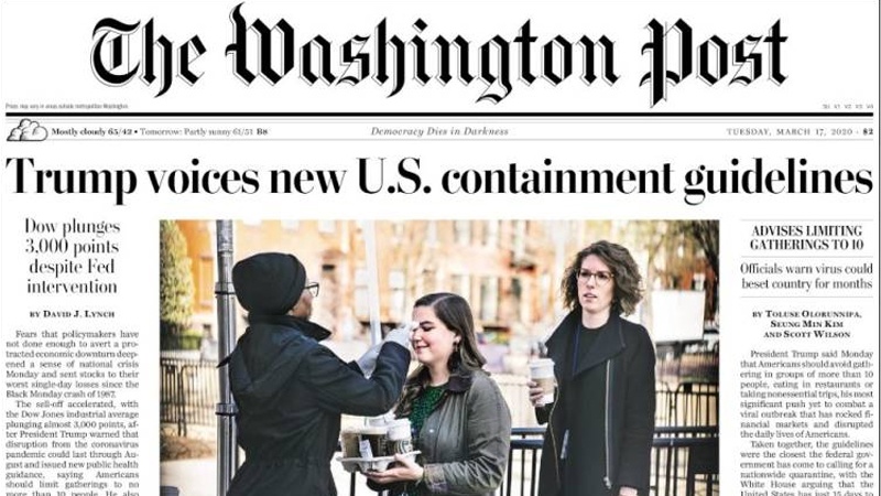 Iranpress: World Newspapers: Business plungs in US as virus takes a toll