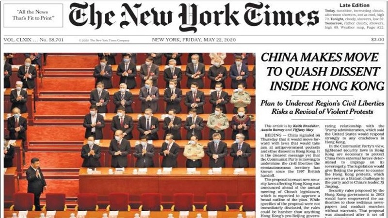 Iranpress: World Newspapers: China will tighten control over Hong Kong