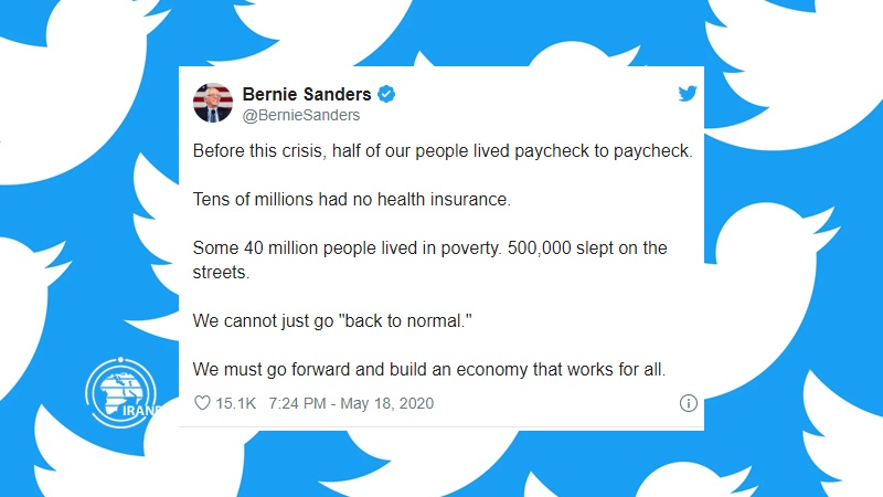 Iranpress: Sanders: 500,000 Americans slept on the streets