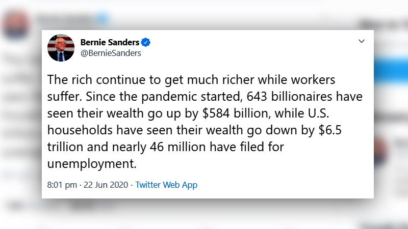 Iranpress: 46 million Americans are unemployed: Sanders