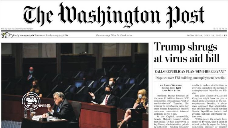 Iranpress: World News Paper:Trump shrugs at virus aid bill