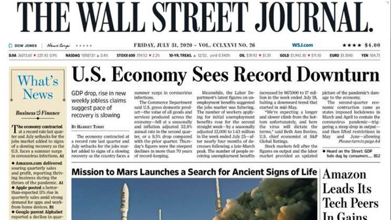 World Newspapers: Virus wipes out 5 years of US economic growth