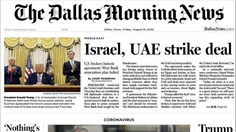 Iranpress: World Newspapers: Israel and UAE reach agreement