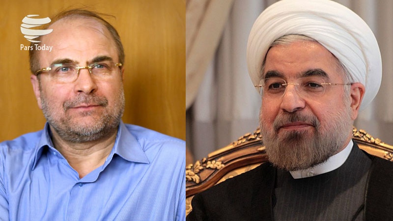 Iranpress: روحانی: مشکلات جامعه با شعار حل نمی شود / قالیباف: در دولت من دیگر مردم فقیر نخواهند بود