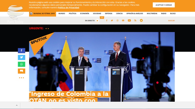 Iranpress: اسپوتنیک: ورود کلمبیا به ناتو با استقبال مواجه نشد