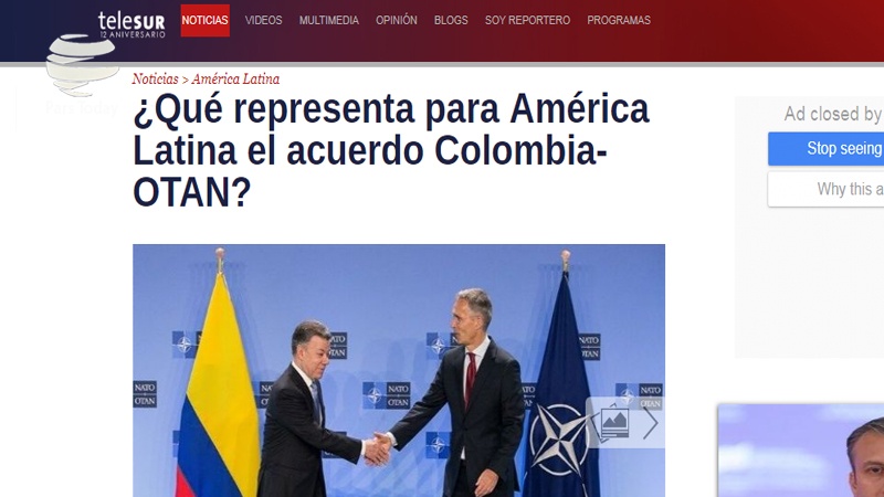 Iranpress: تله‌سور: توافق کلمبیا و ناتو برای آمریکای‌لاتین چه‌عواقبی دارد؟