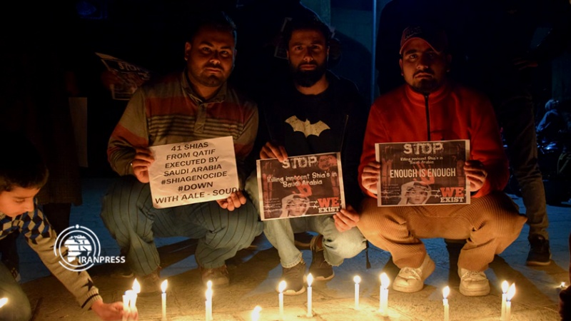 Iranpress: تظاهرات در کشمیر علیه جنایت عربستان در اعدام 81 جوان این کشور