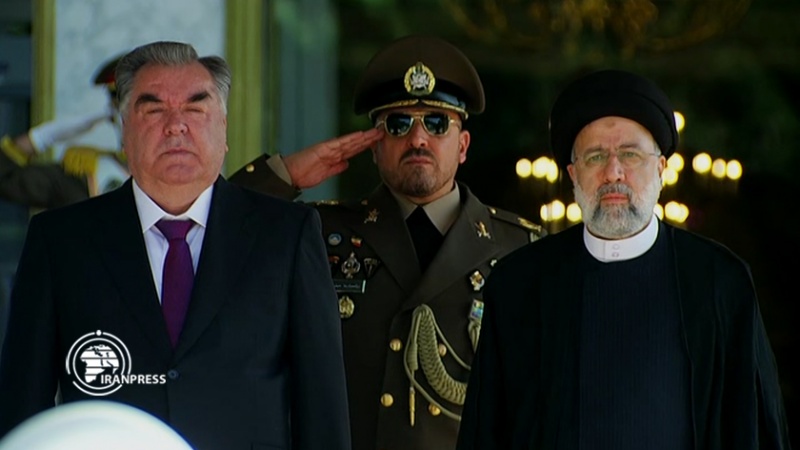 Iranpress: استقبال رئیس جمهوری اسلامی ایران از رئیس جمهوری تاجیکستان