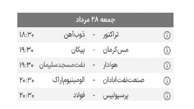 Iranpress:   برگزاری ادامه رقابت های هفته دوم بازی های لیگ برتر فوتبال ایران از عصر امروز