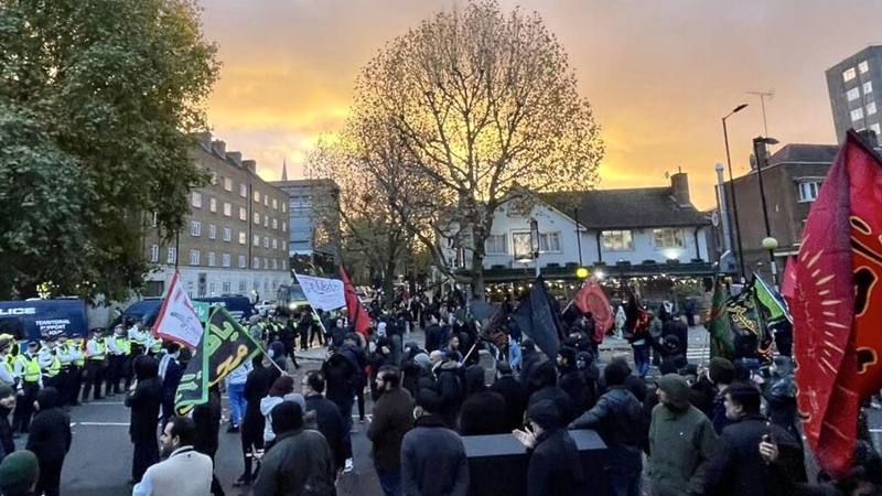 Iranpress: برگزاری تجمع اعتراضی در لندن؛ فریاد «نه» به دشمنان انقلاب