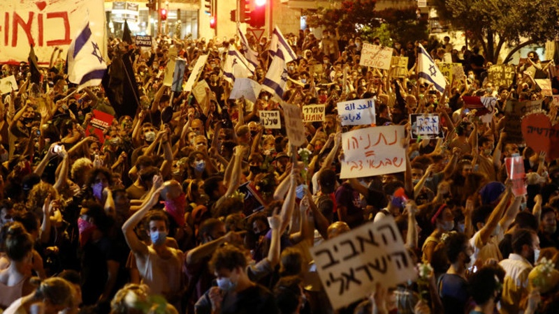 Iranpress: ادامه تظاهرات صهیونیست‌ها علیه طرح جنجالی نتانیاهو