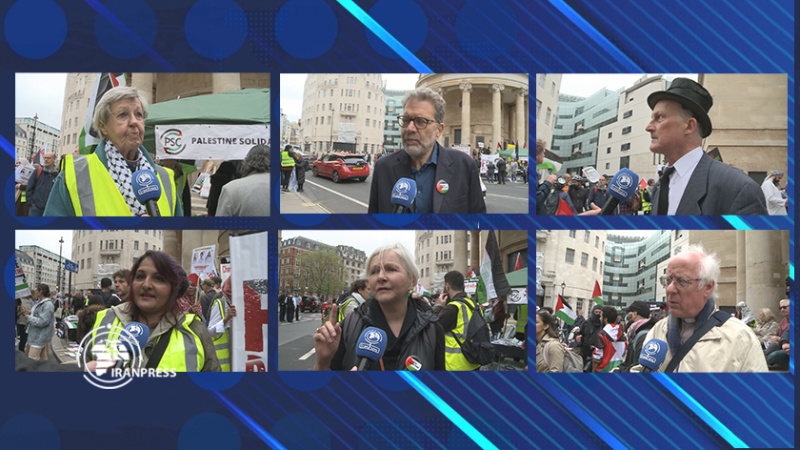 Iranpress: روز نکبت؛ تظاهرات گسترده حامیان فلسطین در لندن